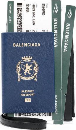 Balenciaga Semi Matte Leather Passport Phone Holder Accessories