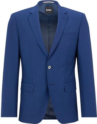 BOSS single-breasted blazer - men - Polyester/Virgin Wool/Elastane/Polyester/Elastane - 46 - Blue