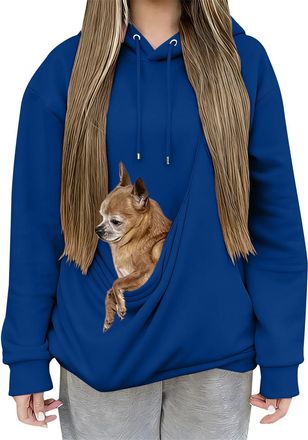 Generic Dog Hooded Sweatshirt Pet Pouch Hoodie for Women UK Cat Dog Carrier Hoodies Puppy Holder Carrying Hooded Sweatshirt Casual Plain Long Sleeve Big Pocke
