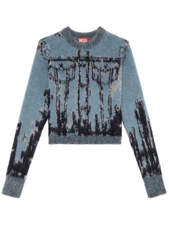 Diesel M-Symi round-neck jumper - women - Mohair/Polyamide/Wool - S - Blue