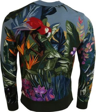 Dolce & Gabbana Jungle Wool Silk Pullover Logo Mens Sweater