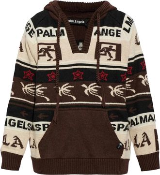 Palm Angels Palm Shadow Jaq Loose Knit Hoodie - - Sweatshirts & Hoodies - Uomo - Multicolore - L