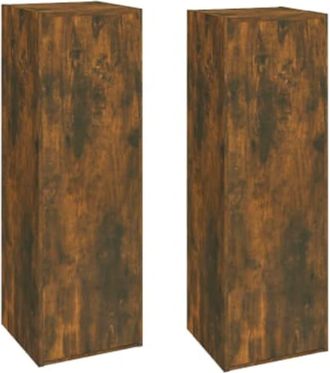 vidaXL Vidaxl - Muebles Para Tv 2 Uds Madera Roble Ahumado 30,5x30x90 Cm