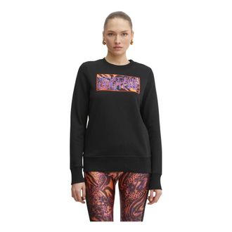 Versace Jeans Couture Geprinte gebreide sweater - Dames - Sweatshirts - Zwart - L - Katoen - Hoodies & sweatvesten