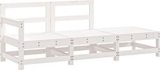 vidaXL Juego De Muebles De Jard&iacute;n 3 Pzas Madera Maciza De Pino Blanco Vidaxl