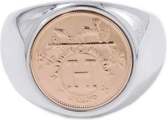 Herm&egrave;s Pink Gold (18K) Silver 925 Band Ring (Pre-Owned)