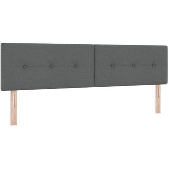 vidaXL Headboard Height Adjustable Manual Dark grey 180 cm Fabric vidaXL