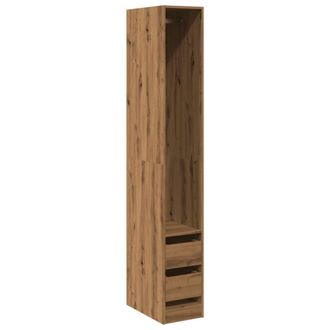 Berkfield Home Wardrobe Artisian Oak 30x50x200 cm Engineered Wood in Brown | Size: 30 x 50 x 200 cm