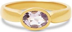 Argento Vivo Oval Semiprecious Stone Ring in Gold /amethyst at Nordstrom, Size 7