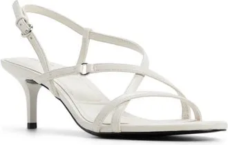 Aldo Olivie Slingback Kitten Heel Sandal in White/Bone at Nordstrom, Size 7.5