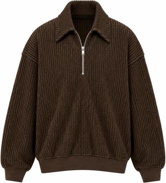 Song for the Mute Klassieke Kraag Zip Pullover - Heren - Vesten met rits - Bruin - M - Katoen - Hoodies & sweatvesten