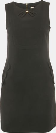 Sandro Black Crepe Bow Detail Mini Dress