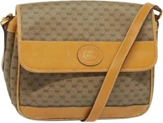 Gucci Pre-owned Leather gucci-bags - Dames - Vintage Schoudertas - Beige - ONE Size - Leer - Vintage