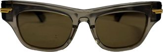Bottega Veneta Pre-owned Womens BV1122S Square-Framed Sunglasses in Brown Acetate - Mocha - One Size