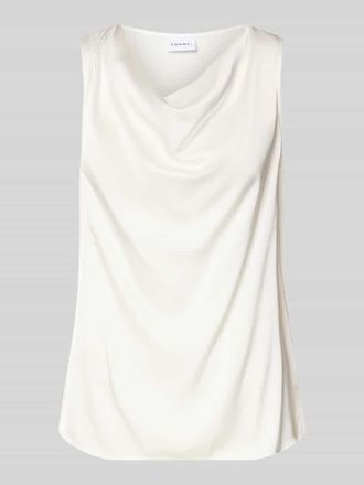 Comma Blusentop mit Wasserfall-Ausschnitt in Weiss, Gr&ouml;&szlig;e 34