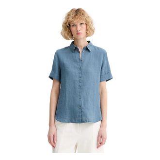 Marc O'Polo Dames, Blouses & Shirts, Blauw, Maat: XS Linnen
