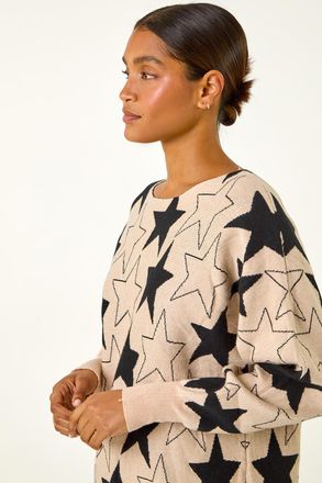 Roman Star Print Long Sleeve Knit Jumper