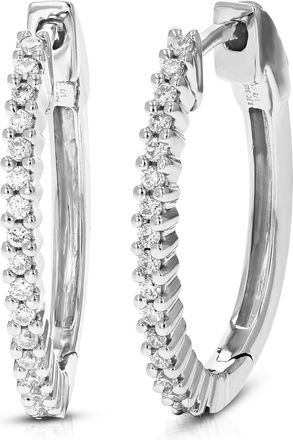 Vir Jewels 1/4 cttw Lab Grown Diamond Hoops Earrings in Sterling Silver With Latch Backs For Women
