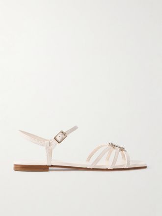 Roger Vivier Sandali In Pelle Viv By The Sea - Crema