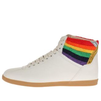 Gucci Lace Up High Top Rainbow Heel Collar 473375-DOPO0-9080