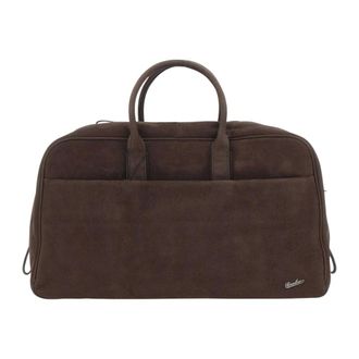 Borsalino Two-way Duffle Bag - Heren - Tassen - Bruin - Maat: ONE Size Katoen