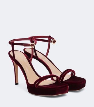 Gianvito Rossi Velvet platform sandals