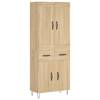 vidaXL Vidaxl - Aparador Alto Madera Contrachapada Color Roble 69,5x34x180 Cm