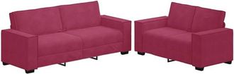 vidaXL Vidaxl - Juego De Sof&aacute;s Con Cojines 2 Piezas Terciopelo Rojo Tinto