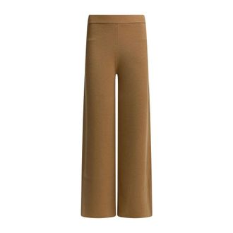 Max Mara Wide Trousers, female, Brown, Size: XS Wide Leg Knit Pants