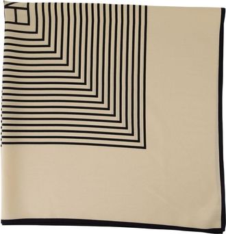 Toteme Womens Geometric-Striped Silk Scarf Beige