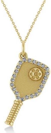Allurez Natural Diamond Pickleball Paddle Pendant Necklace 14k in 0.50Ct, Yellow Gold at Nordstrom, Size 18