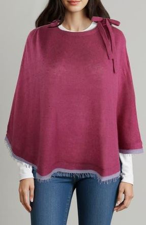 Portolano Merino Wool Blend Knit Poncho in Glicine/Lilac at Nordstrom Rack