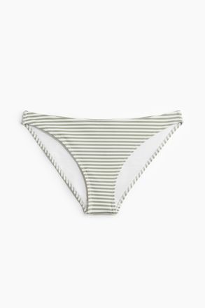 H&M Bikinihose - Wei&szlig;/Khakigr&uuml;n Gestreift