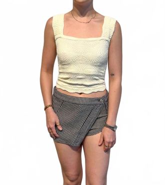 Free People Georgie Gingham Micro Skort In Black