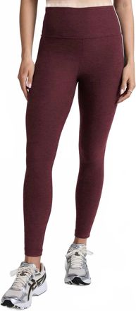 Beyond Yoga Spacedye Ready Midi Yoga Legging In Midnight Burgundy Heather