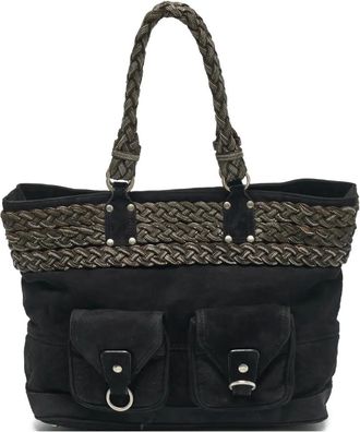 Loewe braided suede tote bag - Black