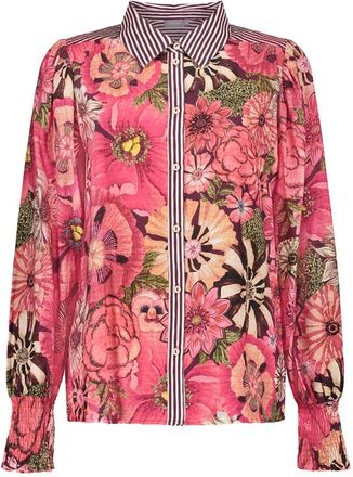Geisha Blouse lange mouw - Dames - Blouses & Shirts - Veelkleurig - Maat: XL Viscose