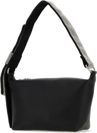 Kara Womens Nappa Leather Shoulder Bag Black Lamb