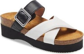 Naot Juliette Slide Sandal in Soft White/Soft Black at Nordstrom Rack, Size 10Us / 41Eu