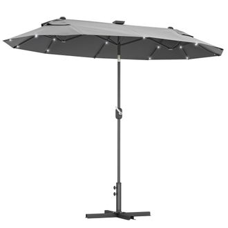 OUTSUNNY Sombrilla doble 295x150x219 cm gris