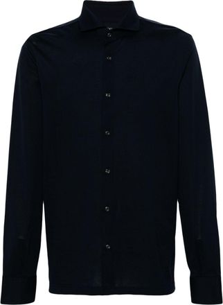 Boggi Milano piqué-weave shirt - men - Cotton - XXXL - Blue