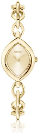 BOSS Fiora contoured watch in gold-tone steel