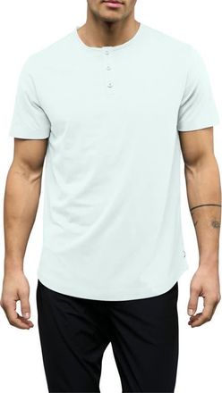 Cuts AO Curved Hem Short Sleeve Henley in Diaphonous at Nordstrom, Size X-Large