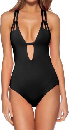 BECCA by Rebecca Virtue Virtue Code Skylar Loop Plunge One-Piece In Black