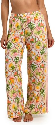 La Blanca Floral Wide Leg Cover-Up Pants in White Multi at Nordstrom, Size X-Small