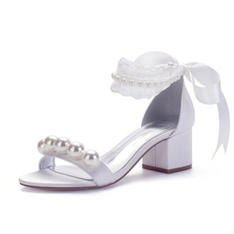 Miyoopark Comfortable Wedding Shoes for Women Block Low Heel Evening Sandals M533 White UK 4.5