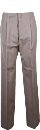 Alberta Ferretti High-Waisted Straight-Leg Trousers with Pleat Detail