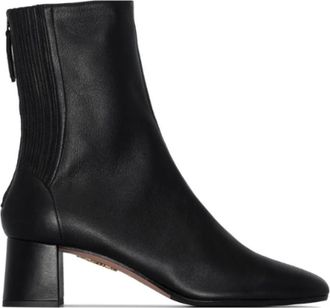 Aquazzura Saint Honor&eacute; Enkellaarsjes - Dames - Laarzen met Hak - Zwart - 37 EU - Schoenen
