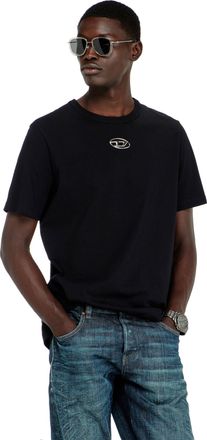Diesel T-shirt with metallic Oval D - T-Shirts - Man - Black
