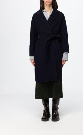 Max Mara S Max Mara Cappotto a vestaglia in pura lana vergine al ginocchio
